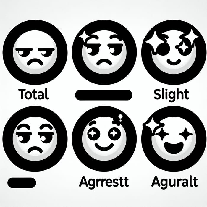 Monochrome Emojis Reflecting Varying Degrees of Consensus