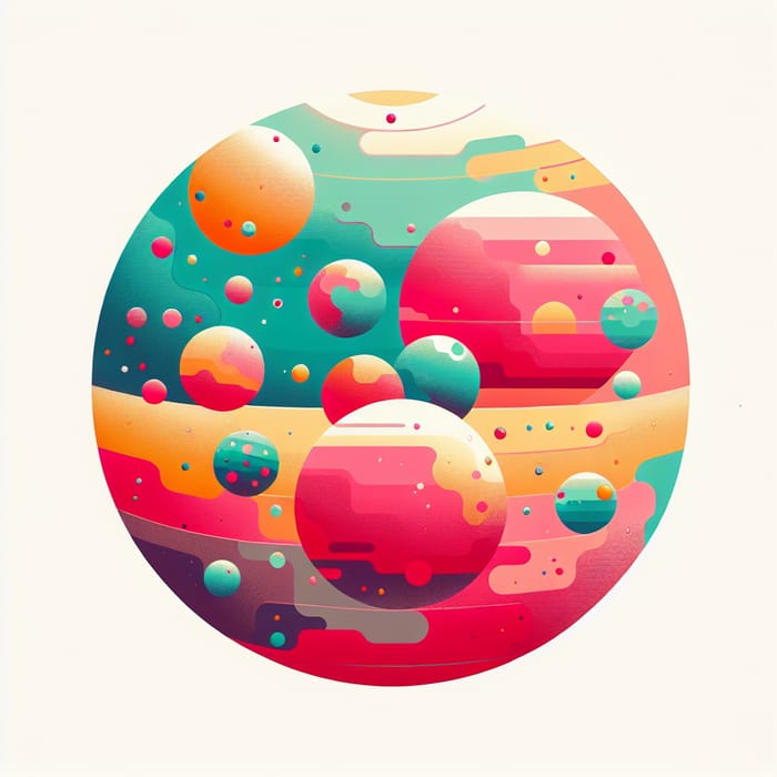 Colorful Alien Planet with Diverse Geometric Continents