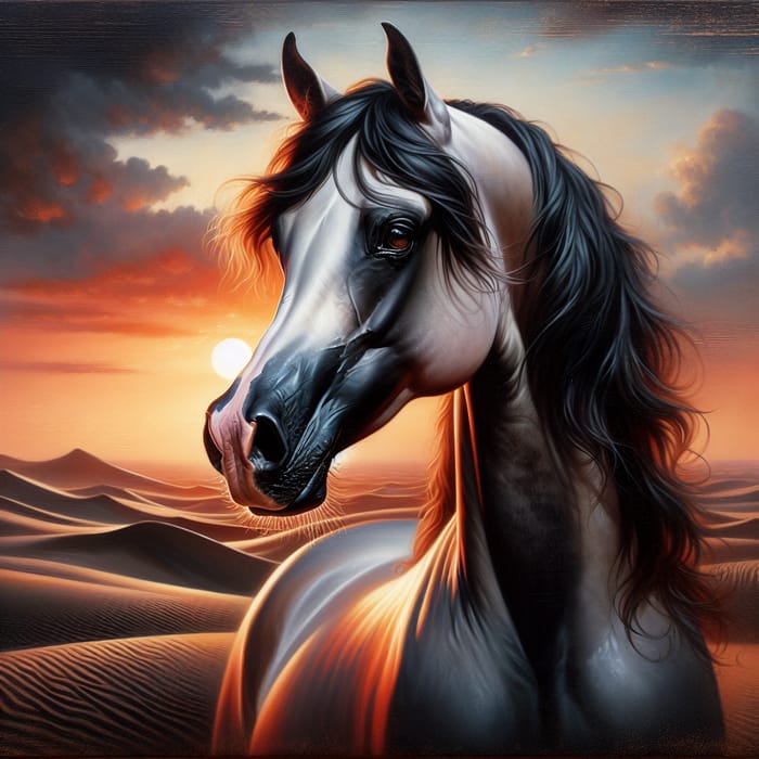 Stunning Arabian Horse Oil Painting Stunning Arabian Horse Oil Painting
