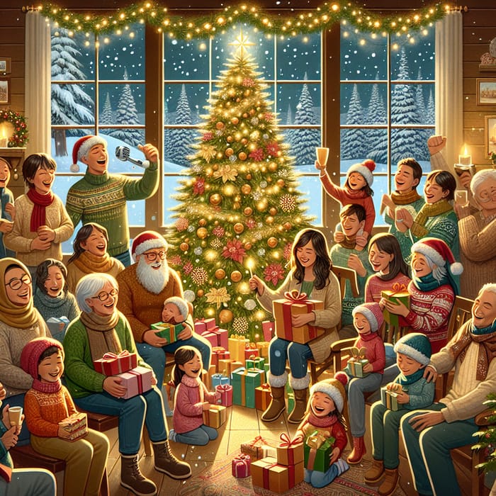 Heartwarming Christmas Celebrations Family Friends Joy AI Art Heartwarming Christmas Celebrations Family Friends Joy AI Art