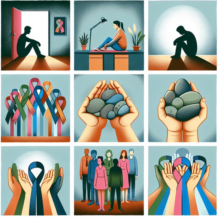Diverse Illustrations on Mental Health: Unveiling Stigma and Support