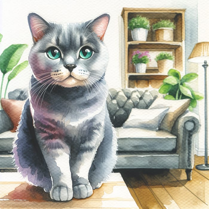 Cat Watercolor Painting | Beautiful Room Decor