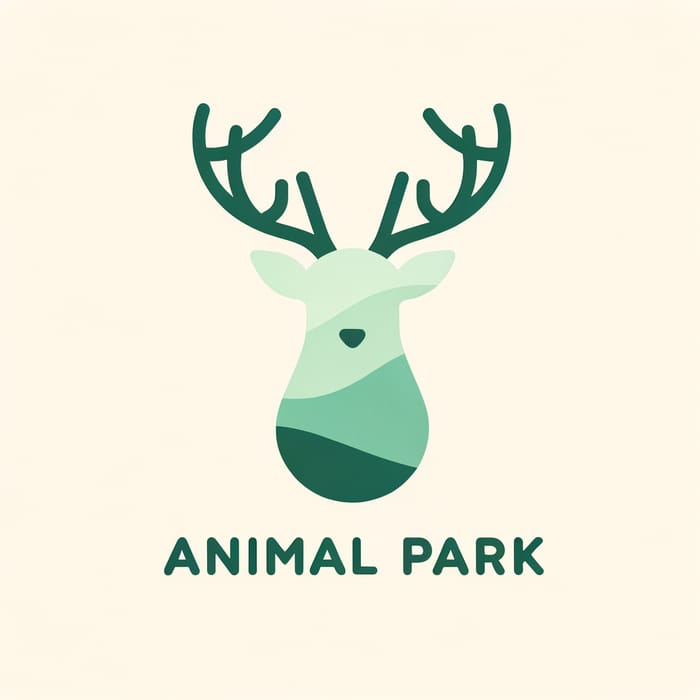 Flat Deer Logo Design | Pastel Animal Park Silhouette