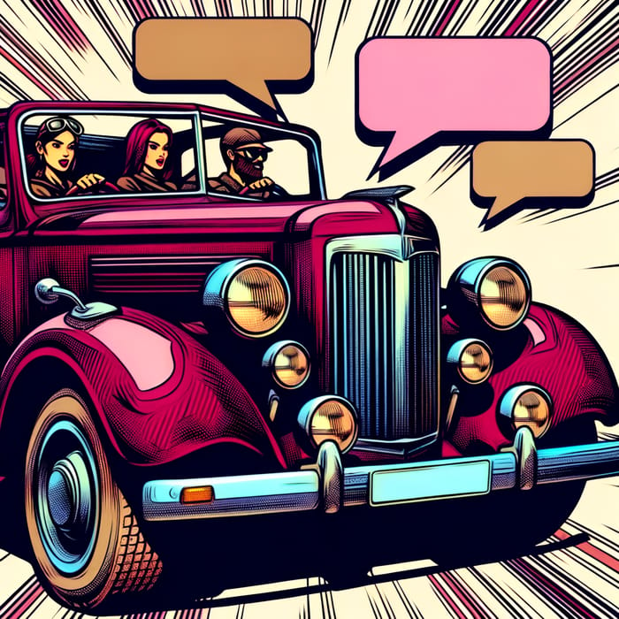 Bold Comic Illustration: Diverse Drivers in Close Proximity