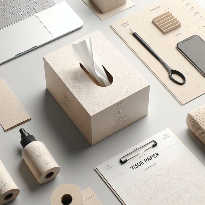 Modern Minimalist Facial Tissue Paper Box - Eco-Friendly Branding