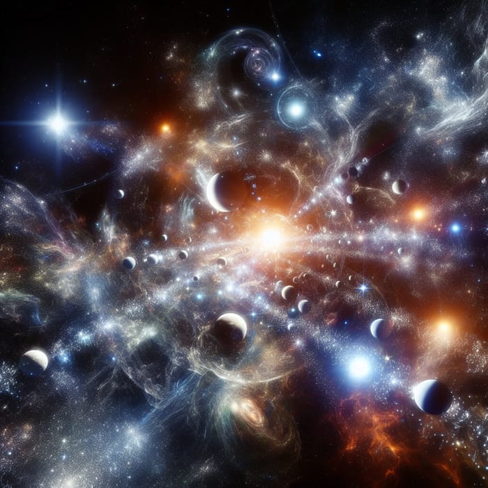 Discover the Cosmic Symphony: A Universe of Dazzling Stars and Orbs