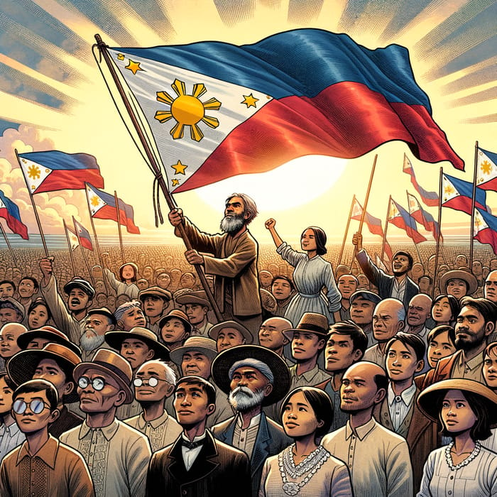 Filipino People's Independence Proclamation Cartoon
