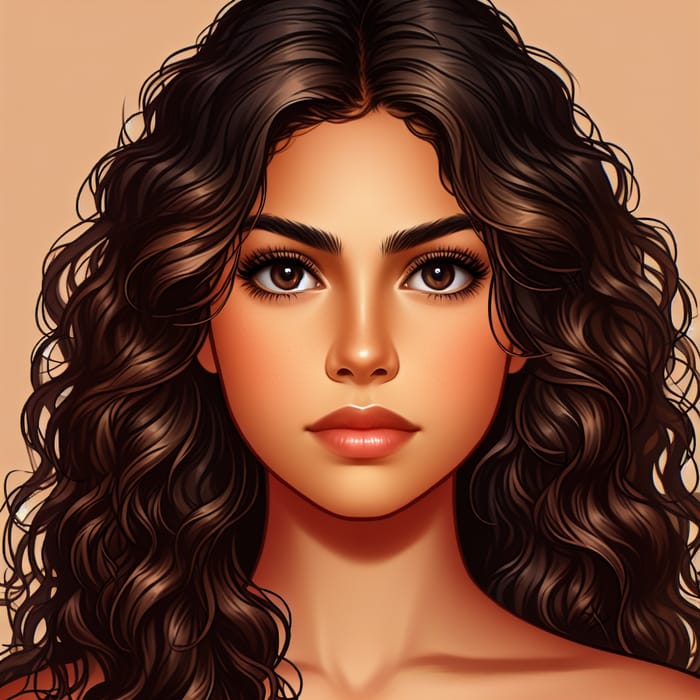 Hispanic Girl with Beautiful Wavy Hair | Stunning Features