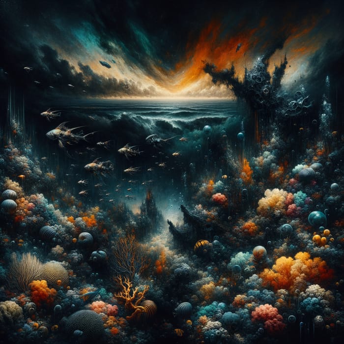 Eerie Depths of the Ocean: Capturing Gothic-Fantasy Underwater Scene