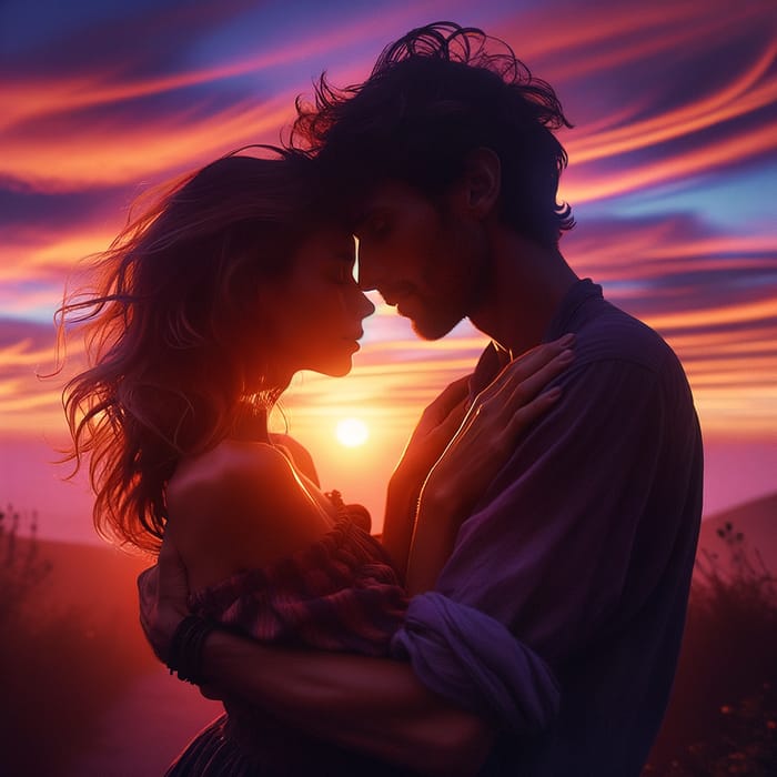 Emotional Sunset Embrace: Warmth, Tenderness, Love | Peaceful Serenity
