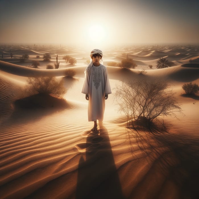Arabian Boy Walking in Desert | Pre-Islamic and Islamic Era