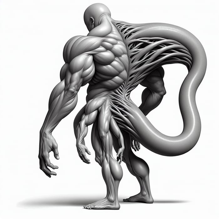 Muscular Humanoid Monster with Tentacle - Surreal Realism