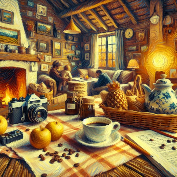 Warm and Welcoming Country House Scene with Coffee | Family Interactions