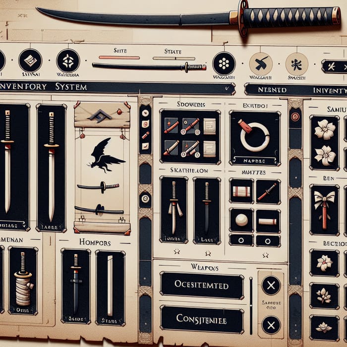 Samurai & Swordsmen Inventory - Minimalist Design for Unity