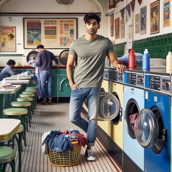 Man in a Launderette: A Vibrant Laundry Experience
