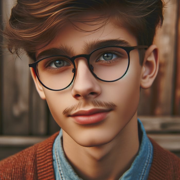 Young Boy with Glasses and a Hint of Moustache
