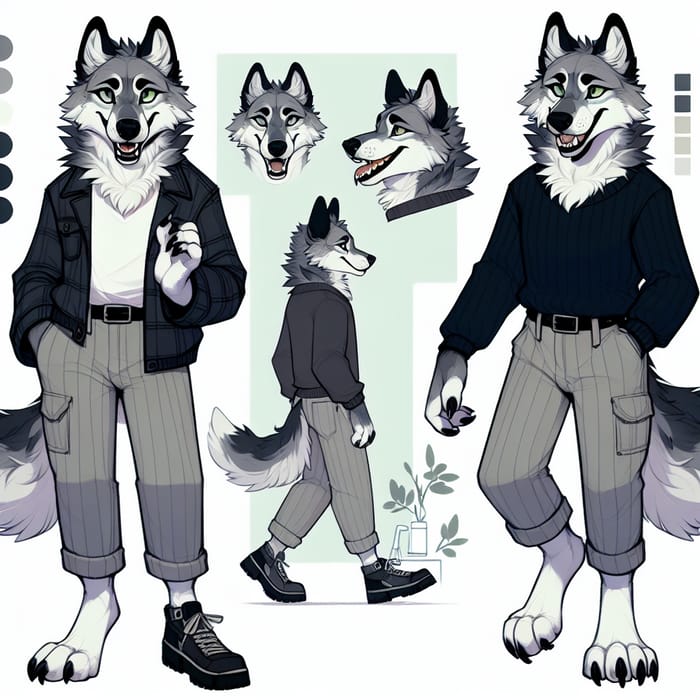 Furry Female Wolf in Contemporary Clothing