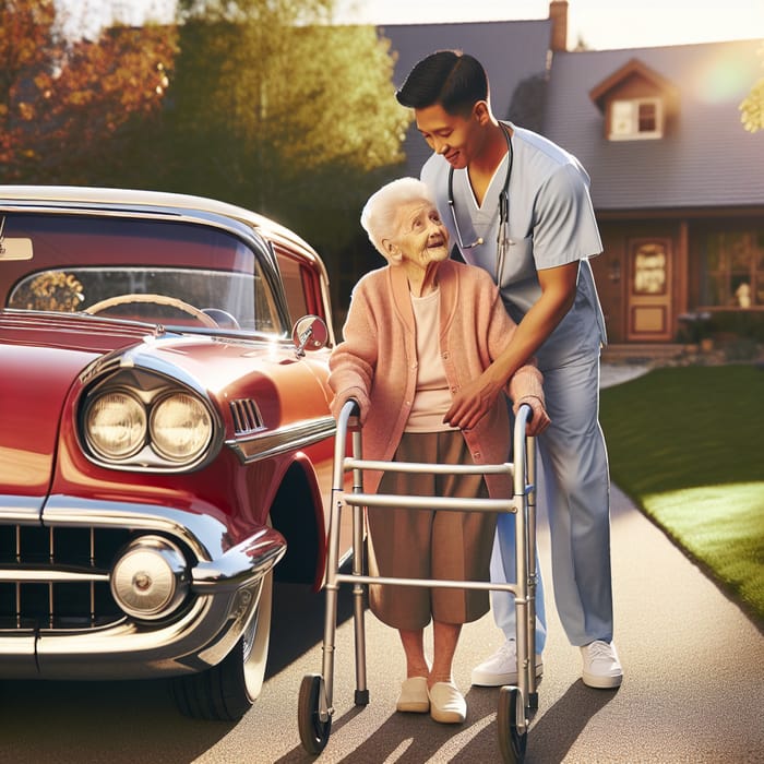 Heartwarming Elderly Care with Classic Car