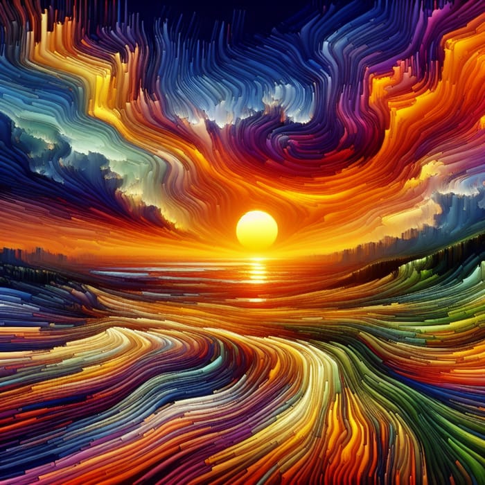 Dreamy Abstract Sunset Landscape