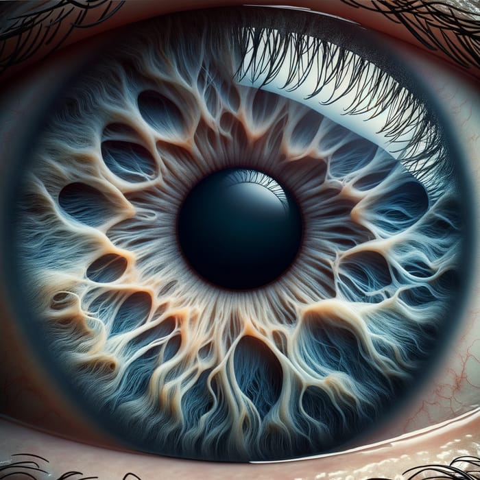 Extremely Close-Up View of Human Pupil and Iris | Double Size Magnification