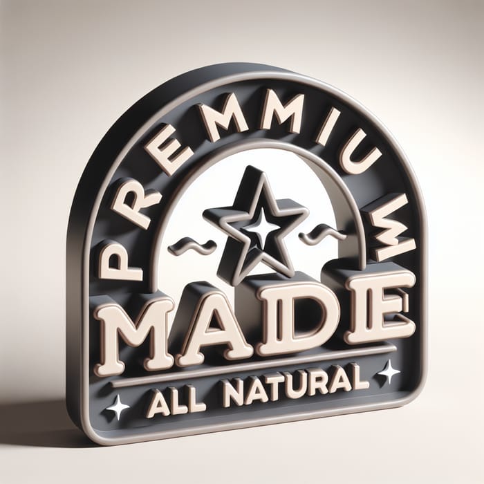 Premium Quality 3D Rendered 'Premium Made' Arch and 'All Natural' Star