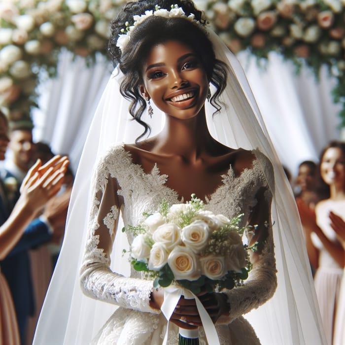 Elegant Black Bride in Joyful Wedding Scene