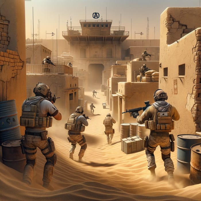 Explore Dust Map in Counter Strike 1.6 - Desert Combat Scenario
