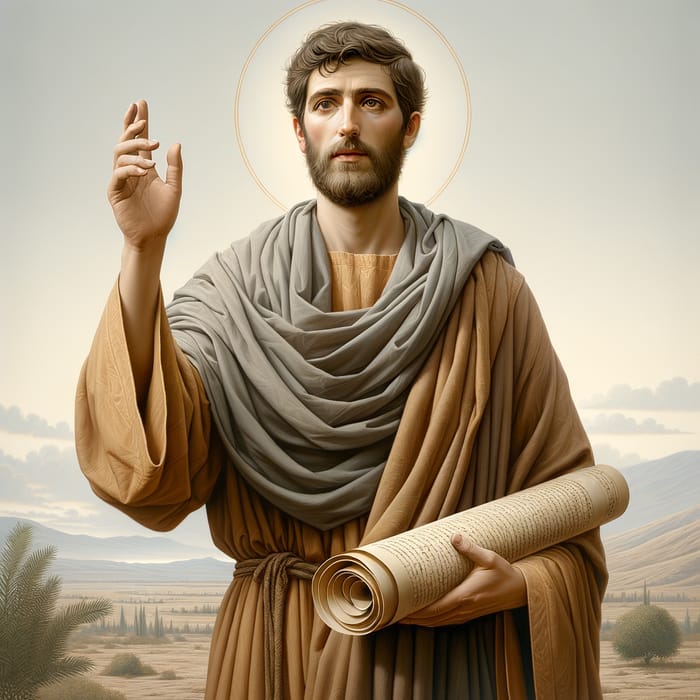 Saint Thomas Apostle in Serene Middle-Eastern Setting