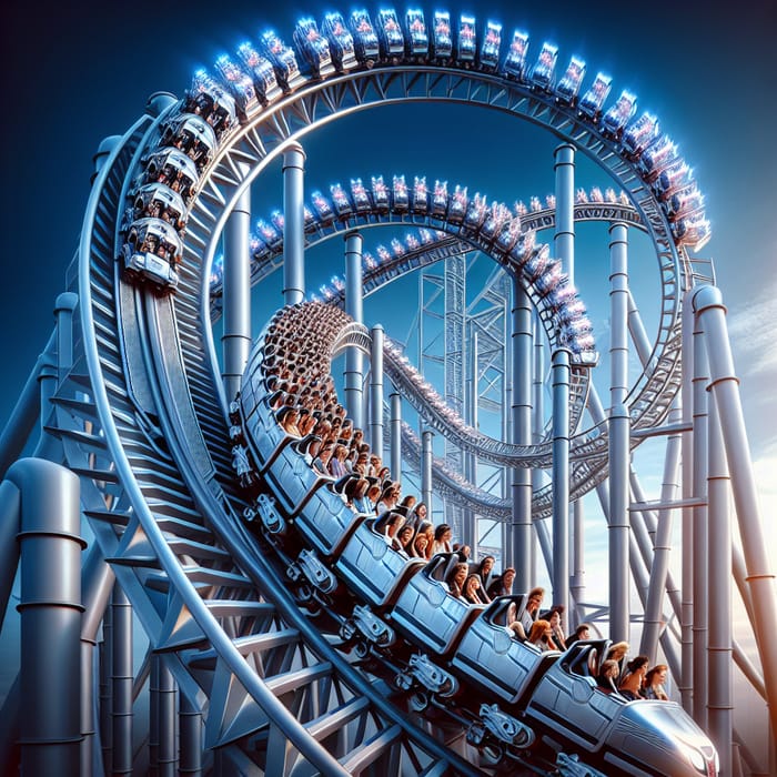 Adrenaline-Fueled Roller Coaster Ascends High | Exciting Journey