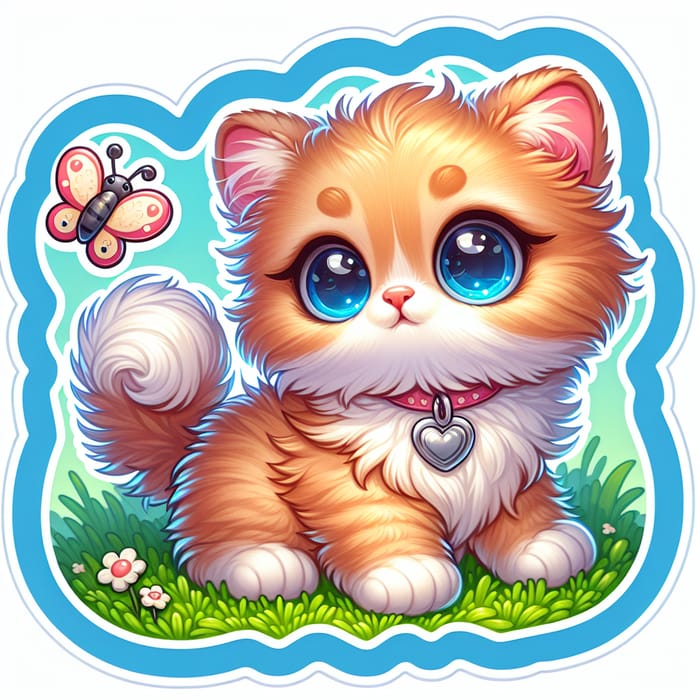 Adorable Ginger Cat Sticker Design | Cute Cat Sticker