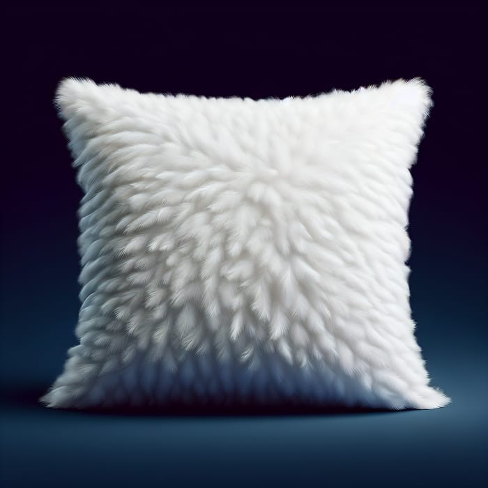 Detailed Fluffy White Pillow - Soft Contours & Rich Texture