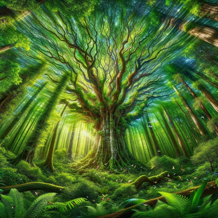 Majestic Trees: Enchanting Forest Scene