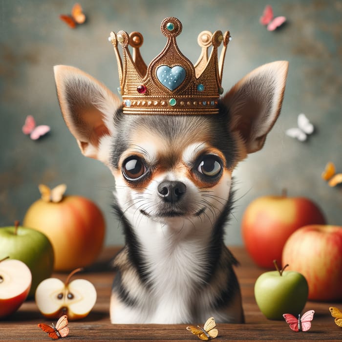 Cute Chihuahua Dog with Crown