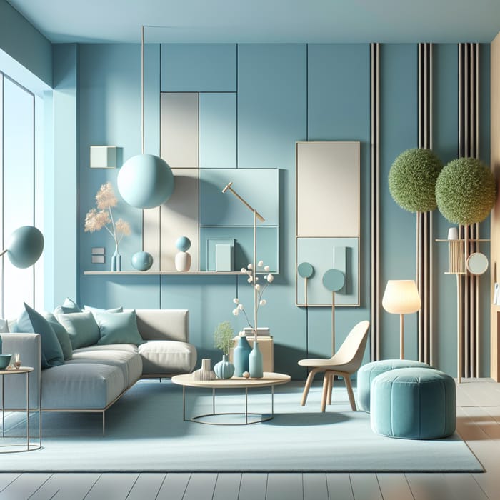 Modern Interior in Shades of Robin's Egg Blue