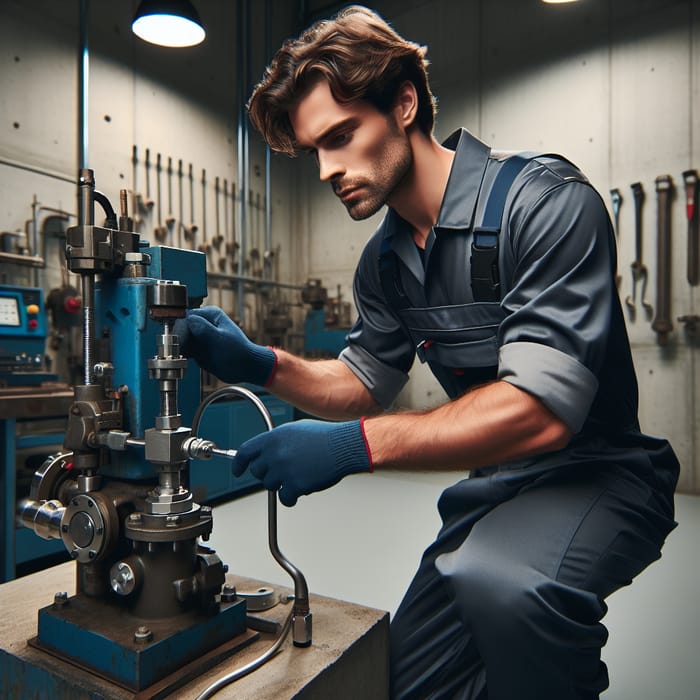 Skilled Pump Technician in Overalls at Wendik Company
