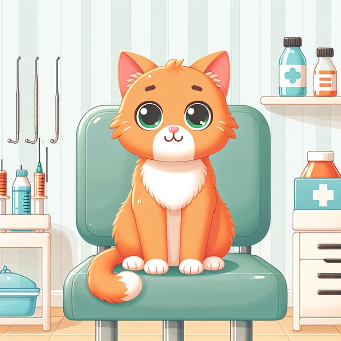Cute Orange Cat Receiving Shock Treatment
