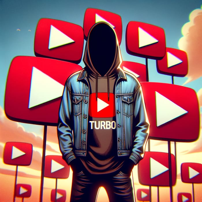 YouTube Play Button Background with TURBO Shirt