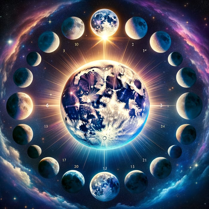 Stunning Moon Phases Visual with Celestial Harmony