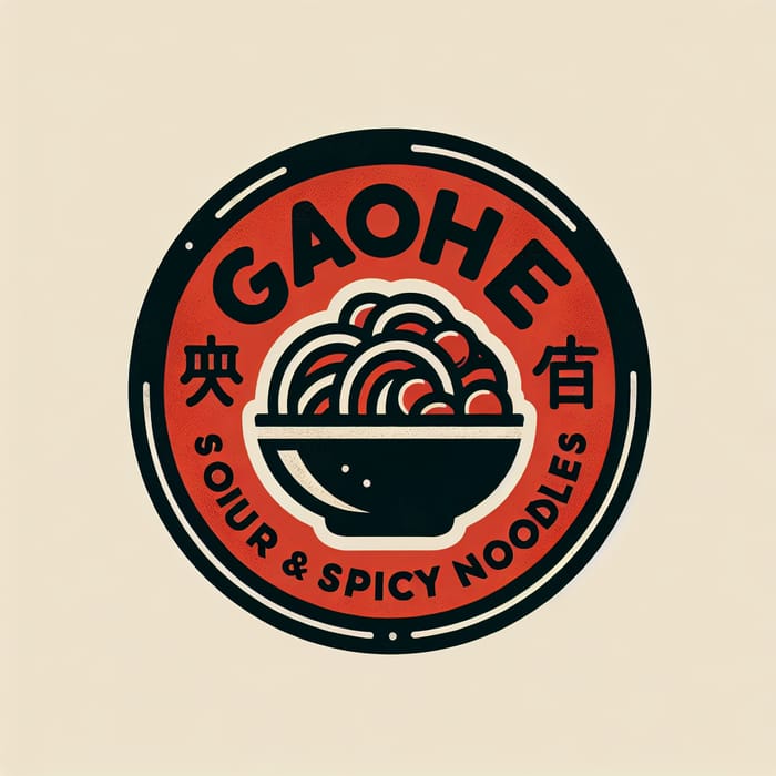 Gaohe Sour and Spicy Noodle Logo | Symbol of Chinese Cuisine