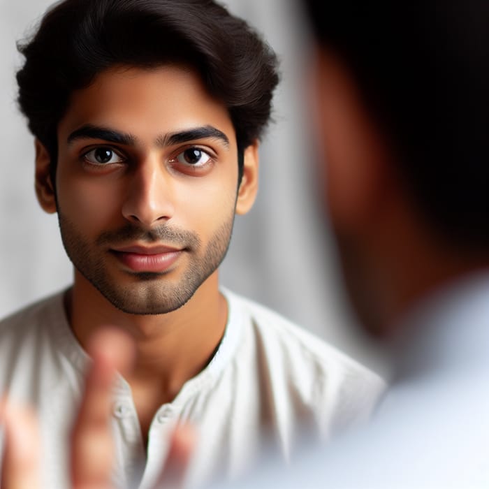 Engaging South Asian Man Speaking to Camera