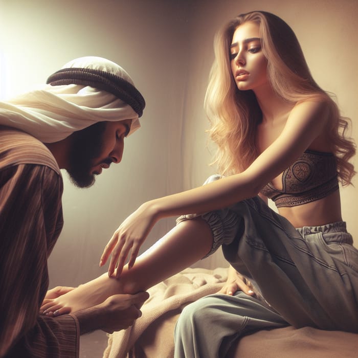 Intimate Gesture of Forgiveness in Realism Art