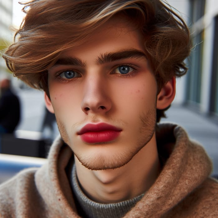 21-Year-Old Male with Blue Eyes and Red Lips - Chico Rubio
