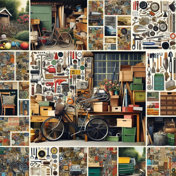 Artistic Garage Collage Collection: 10 Unique Masterpieces