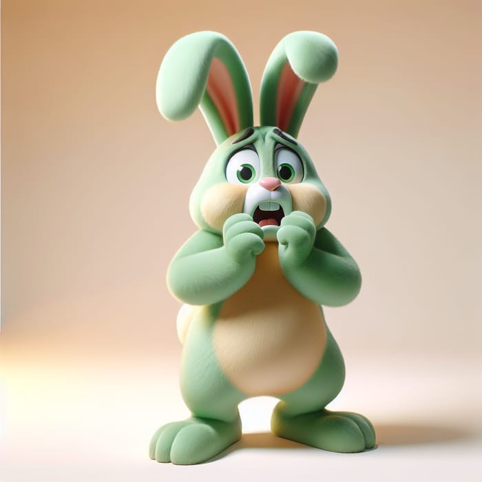 Scared Springbonnie: Vibrant Rabbit in Fear