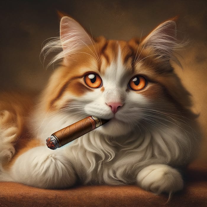 Classy Cat with Toy Cigar