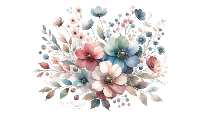 Spring Flower Watercolor Vector Illustration