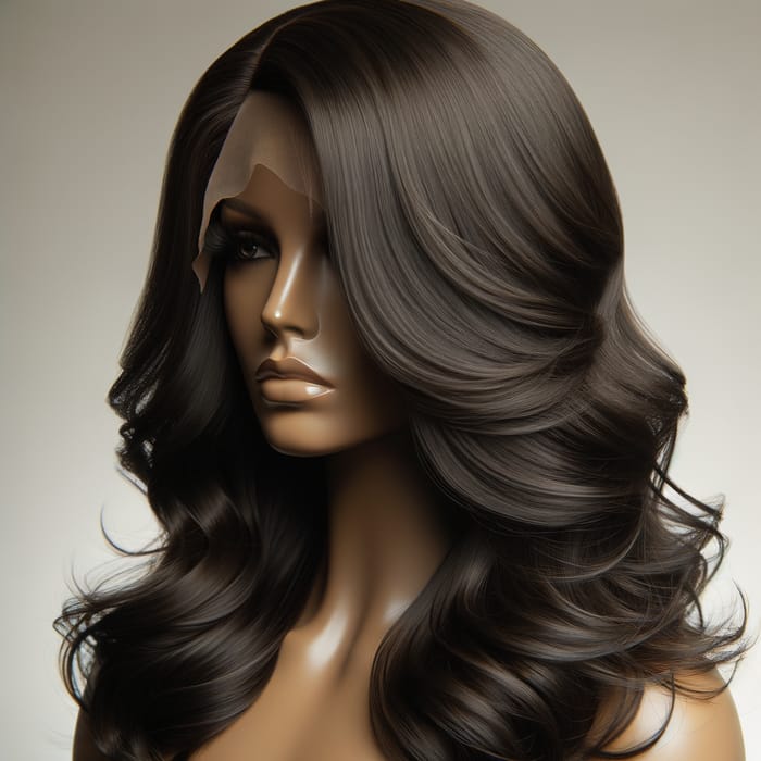 Luxurious Dark Brown Human Hair Wig | High-Quality Craftsmanship
