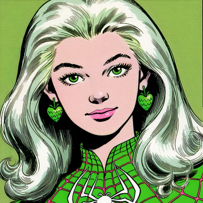 Blonde Spider Girl Marvel Style | Heroic Teenager in Green Suit