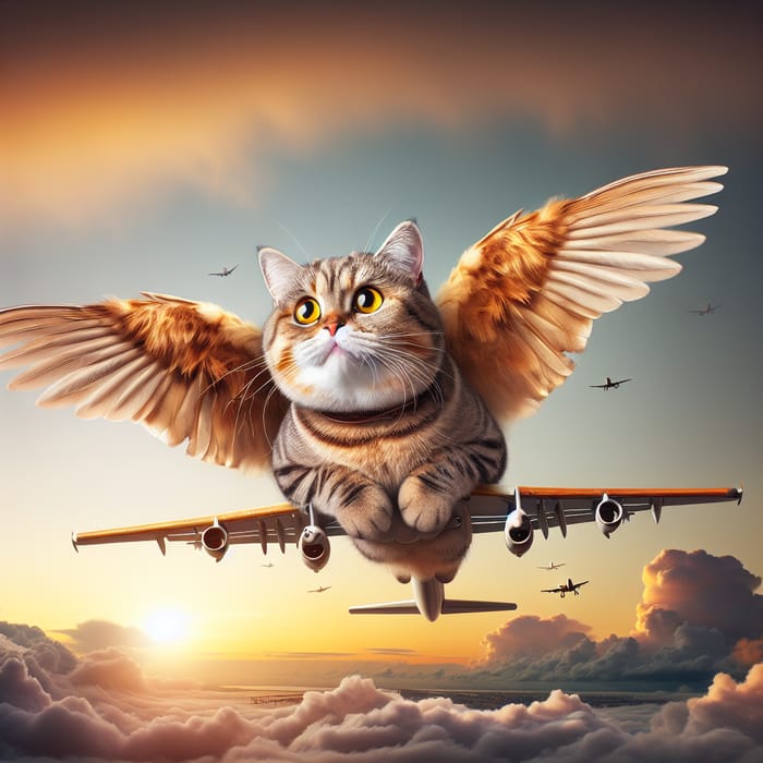 Flying Cat in Action | Adorable Feline Soaring High