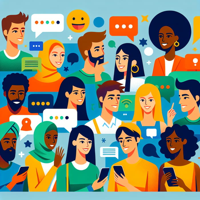 Diverse People Illustration | Communication & Connectivity
